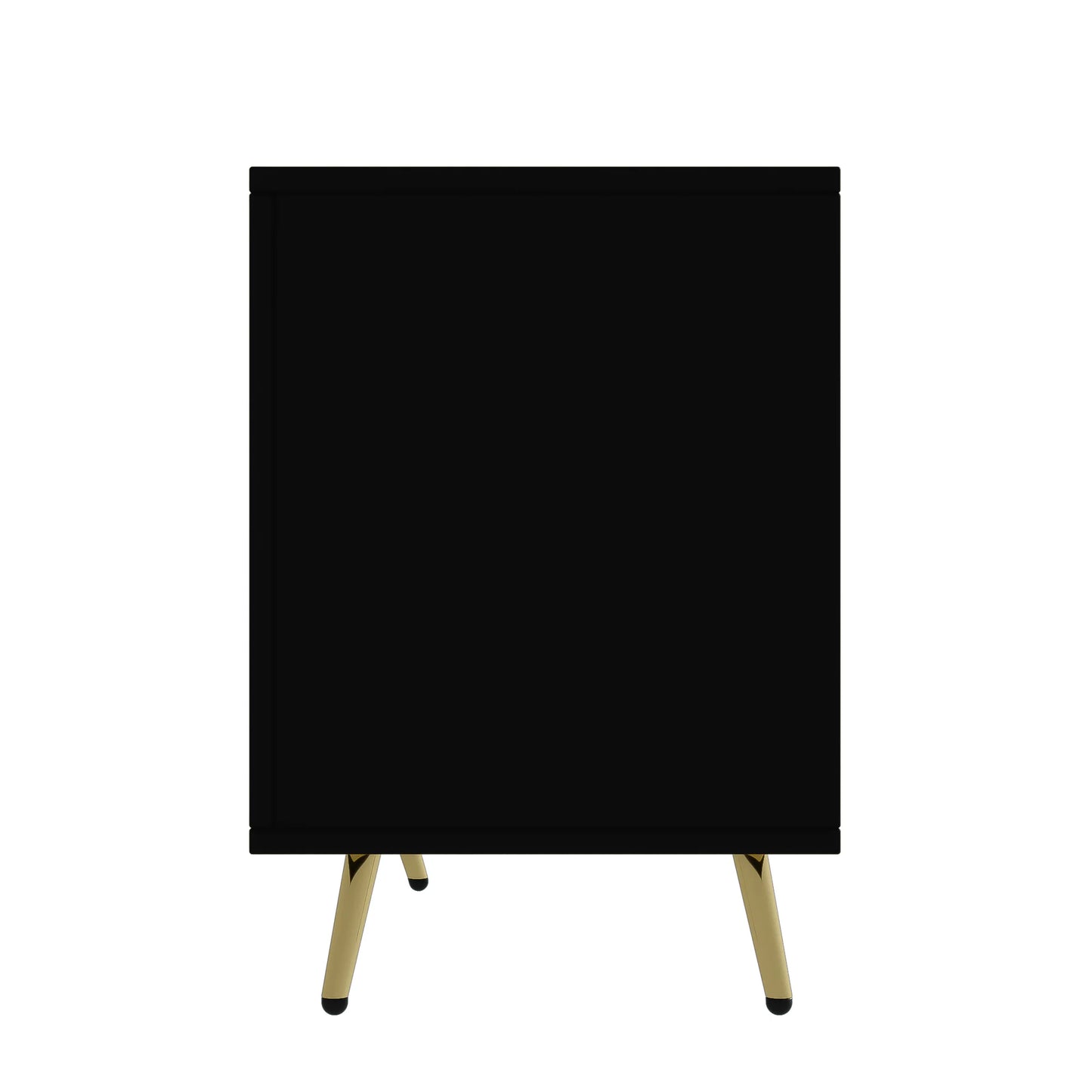 Sideboard 160 cm – Svart & Trä med Guldhandtag och Högglansiga Ben