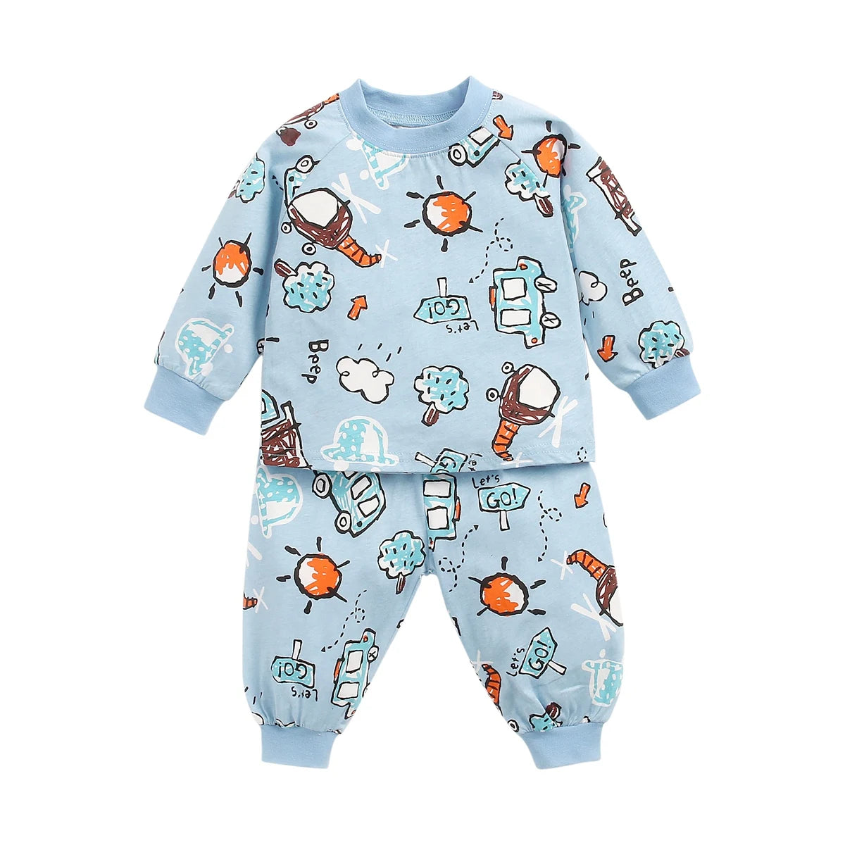 Sanlutoz Baby Pyjamas – 100% Kammad Bomull – Djurmotiv – 2-delad Set för Nyfödda & Småbarn (0–4 år)