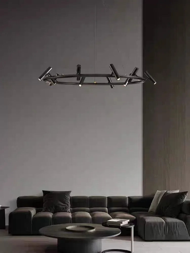 Italiensk Rund Taklampa – Modern Svart Spotlight för Hem & Restaurang