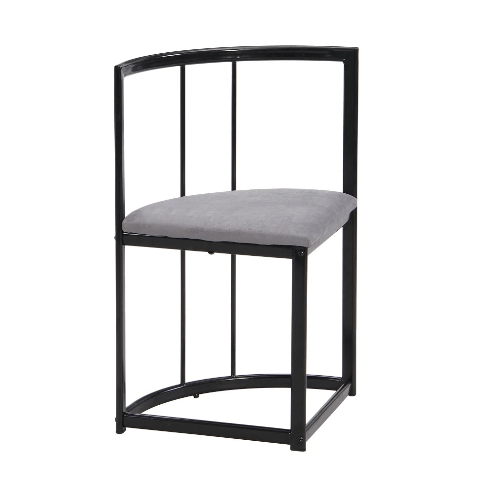 Lyxig Matgrupp med 6 Stolar – Vit Bordsskiva & Guldfärgad Ram