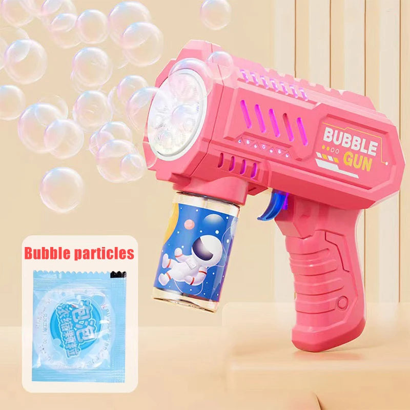 🫧 Automatisk Bubbelmaskin – Raketformad Bubbelpistol med Vätska | Utomhusleksak för Barn 3–6 år