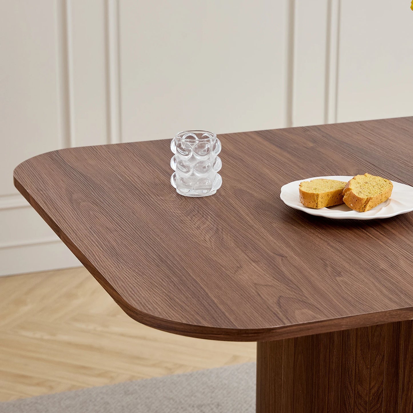 Nordic matbord i massivt trä, rektangulärt, 160 × 90 cm, för 4–6 personer