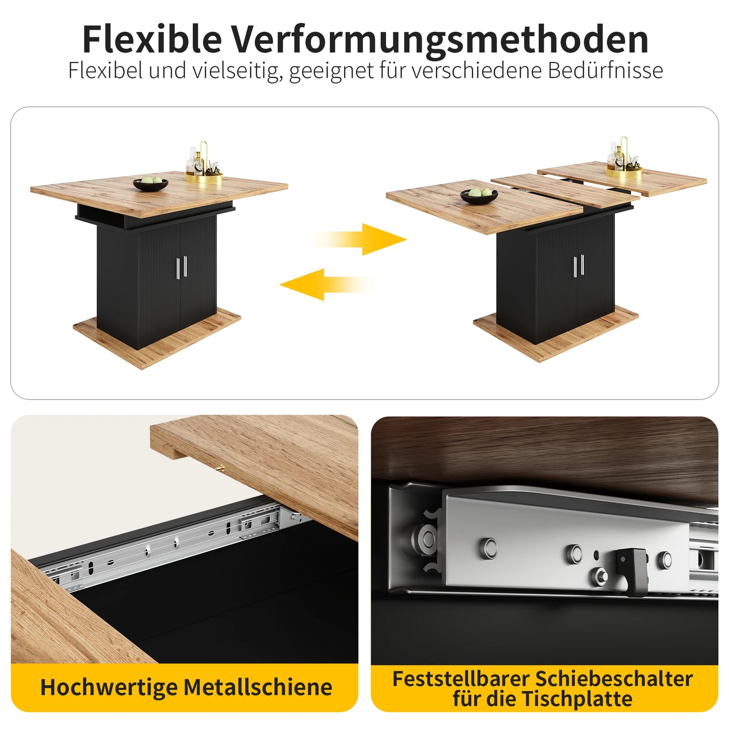 Utdragbart Matbord med Förvaring – 140 × 70 cm för Kök & Vardagsrum