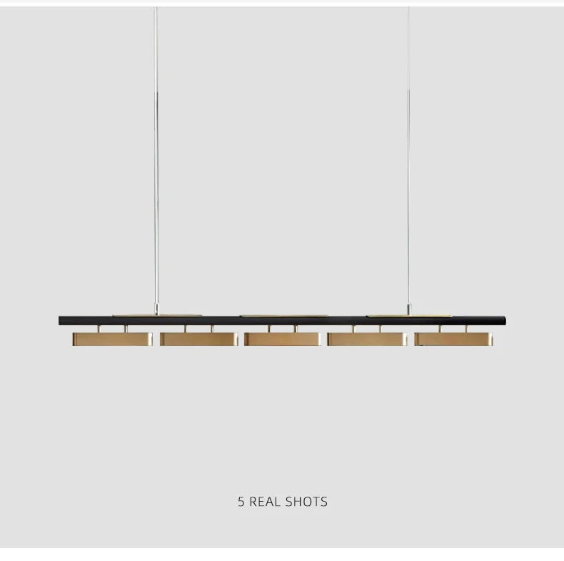 Modern minimalistisk LED-pendellampa – lång kromad taklampa för bord, kök och vardagsrum