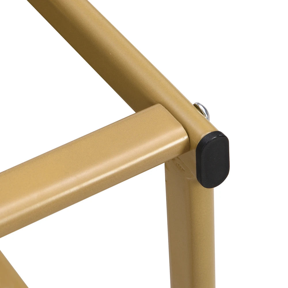 Lyxig Matgrupp med 6 Stolar – Vit Bordsskiva & Guldfärgad Ram