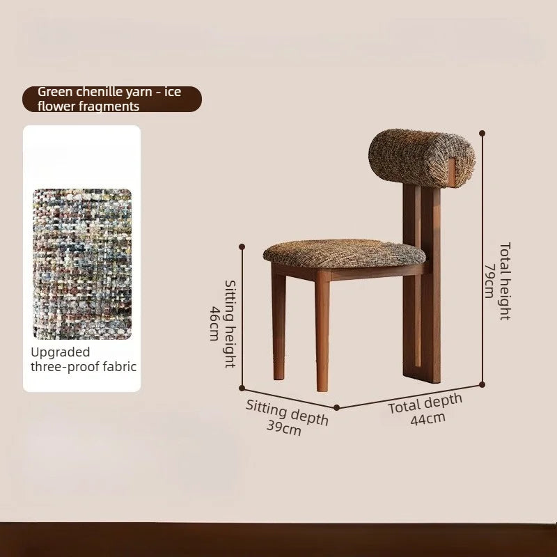 4-pack nordiska matstolar i massivt trä fransk retrostil tygsits Hippo design