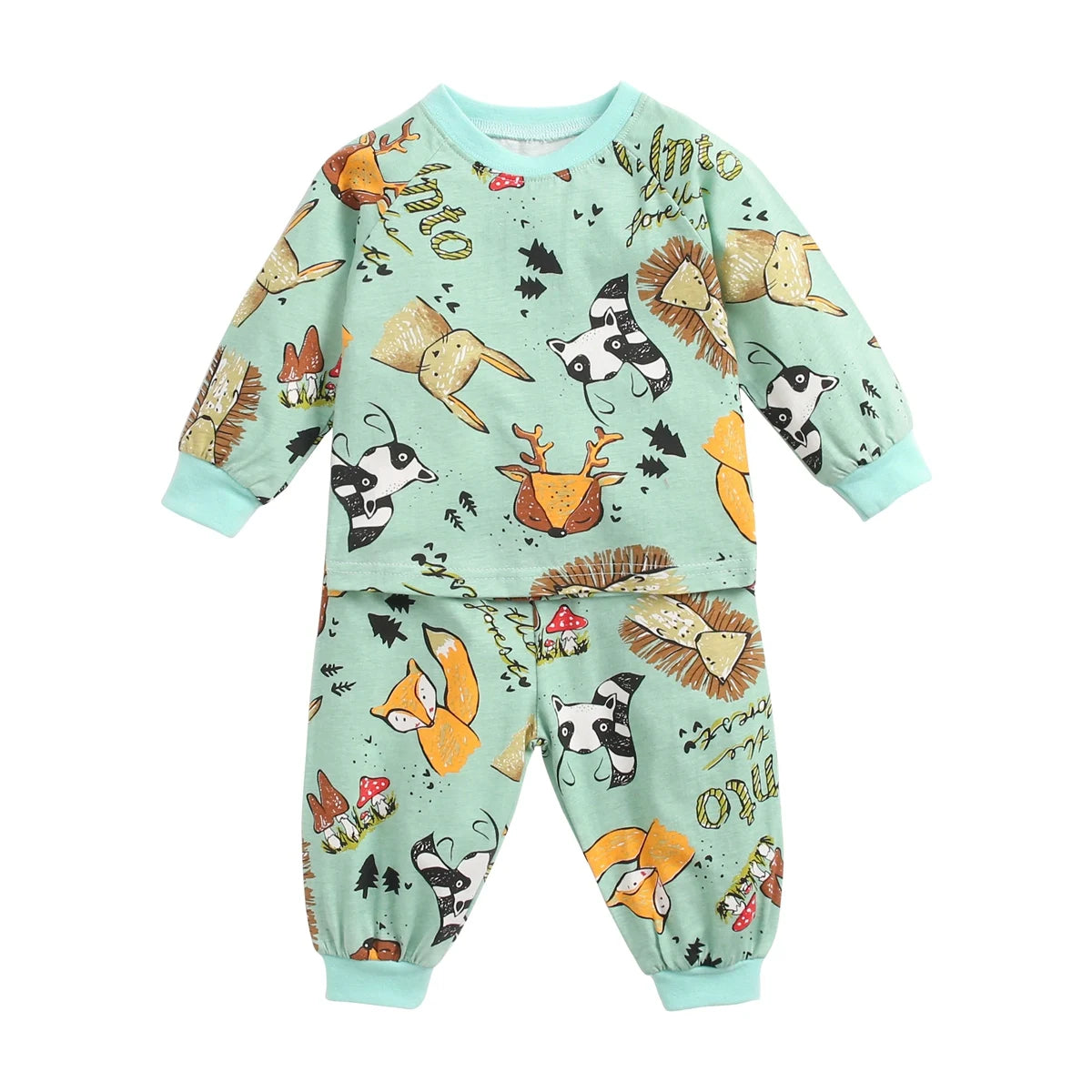 Sanlutoz Baby Pyjamas – 100% Kammad Bomull – Djurmotiv – 2-delad Set för Nyfödda & Småbarn (0–4 år)