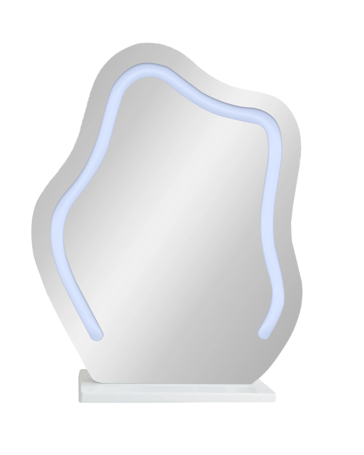 Sminkbord med LED-spegel – Modern Vit Design med Utdragbar Funktion