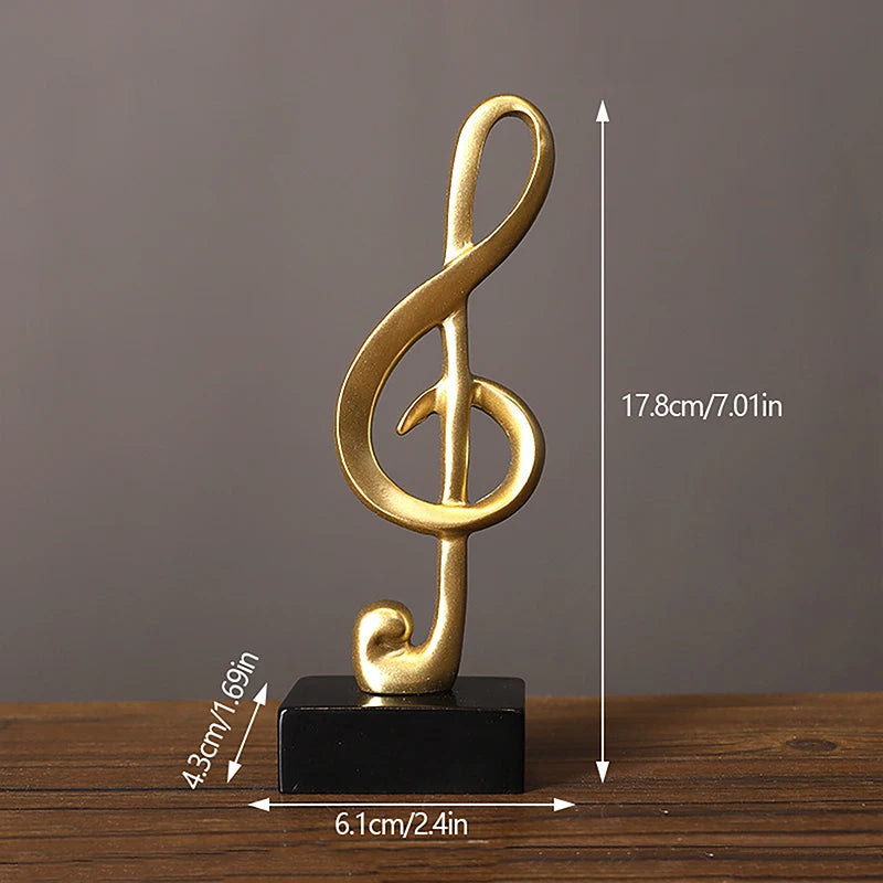 🎵 JETTING Musiknot Dekoration i Resin – Konstnärlig Ornament för Hem & Kontor