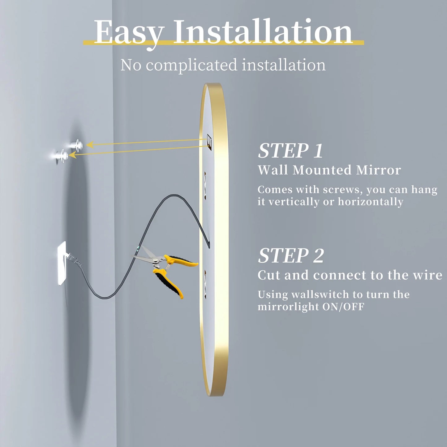 💡 Oval LED Badrumsspegel 48" – Dimbart Ljussystem, Imfri & Minnesfunktion | Väggmonterad med Ram