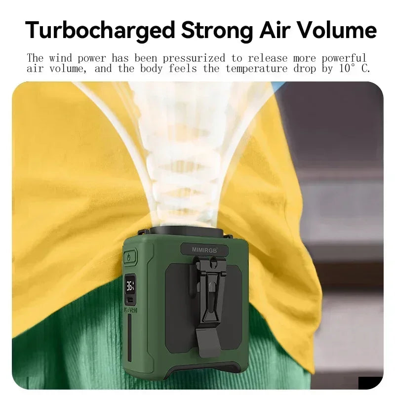 Portabel Midjefläkt 10000mAh