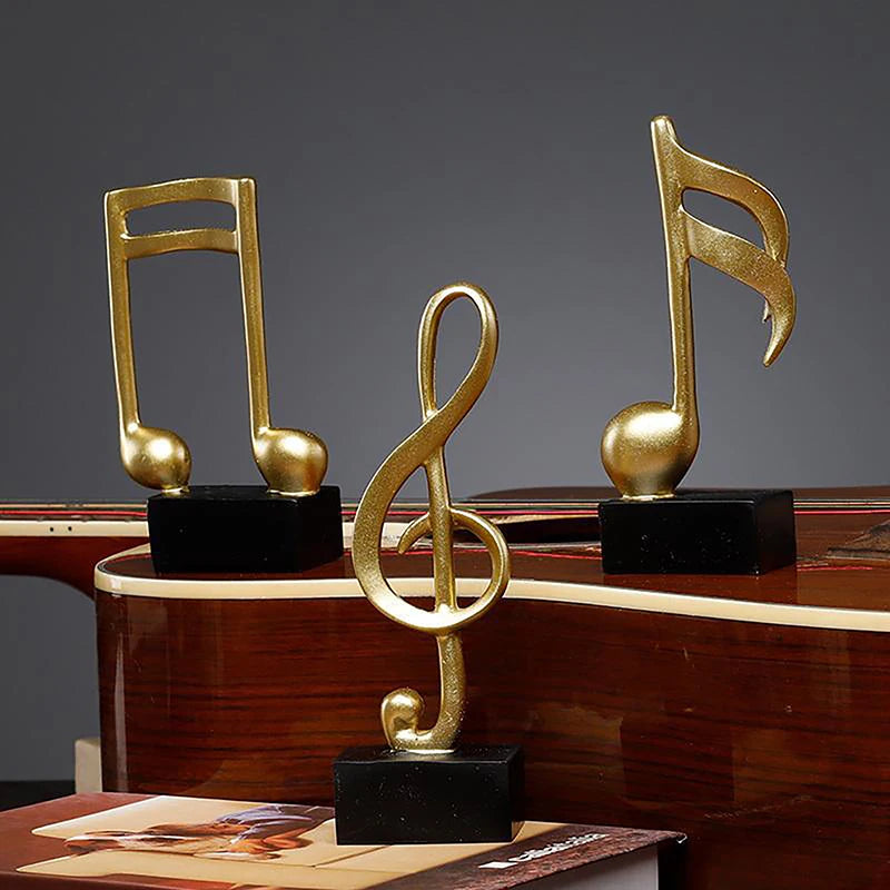 🎵 JETTING Musiknot Dekoration i Resin – Konstnärlig Ornament för Hem & Kontor