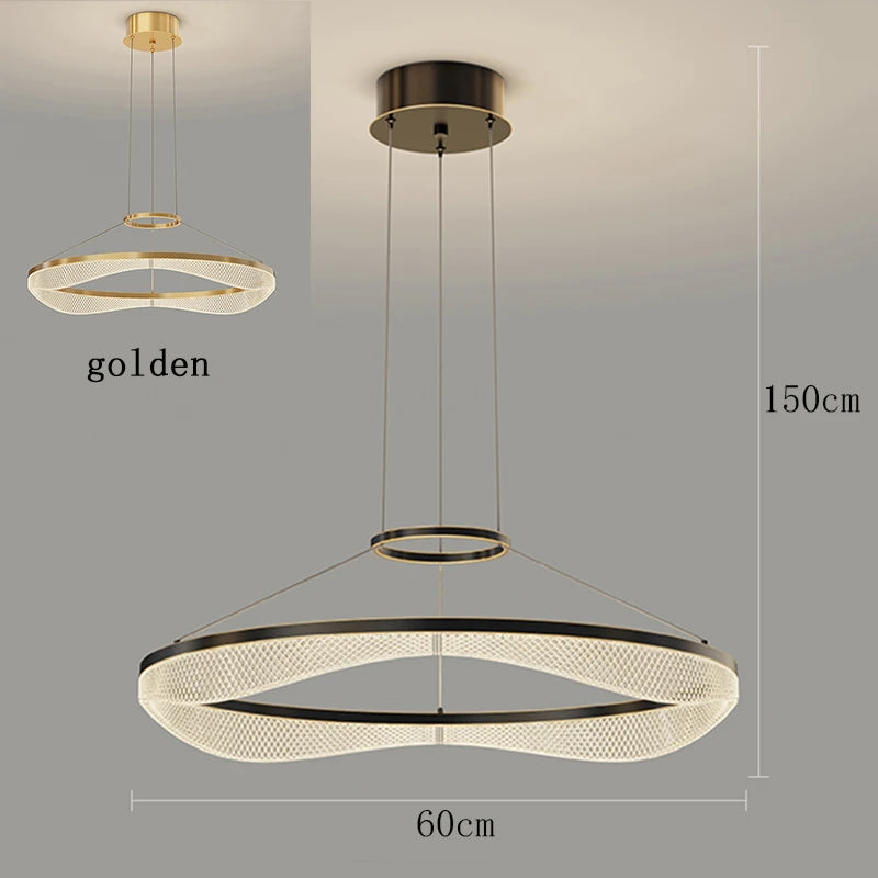 Modern Kristallpendel – Justerbar LED-ljuskrona för Matsal & Vardagsrum