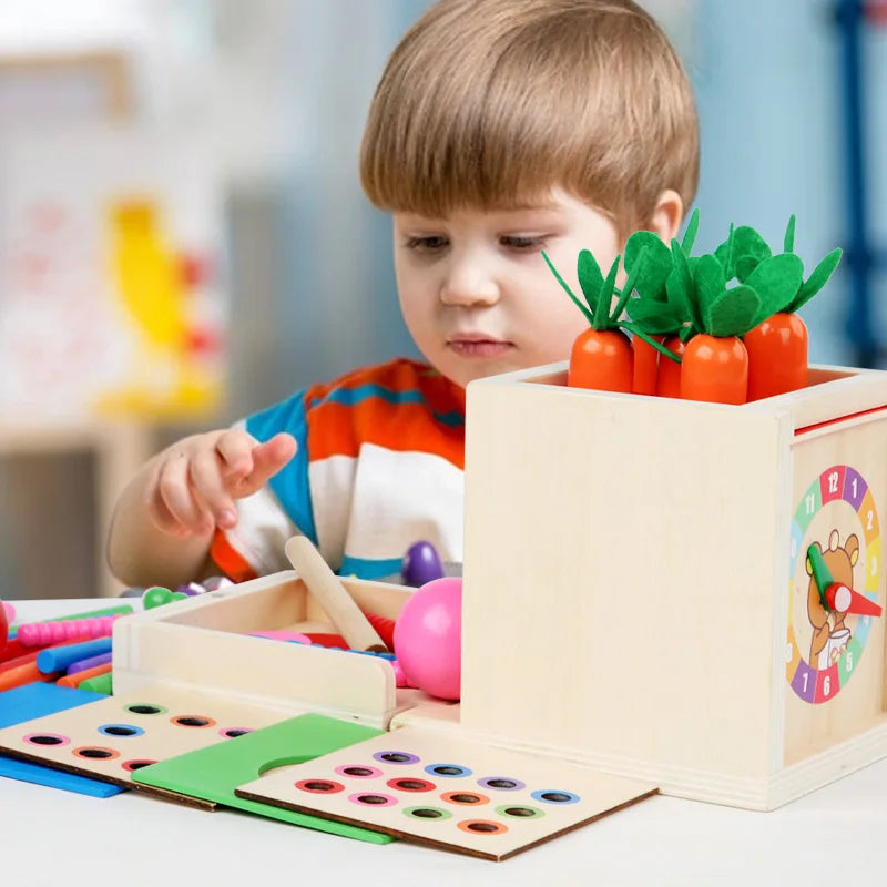 6-i-1 Montessori aktivitetslåda i trä