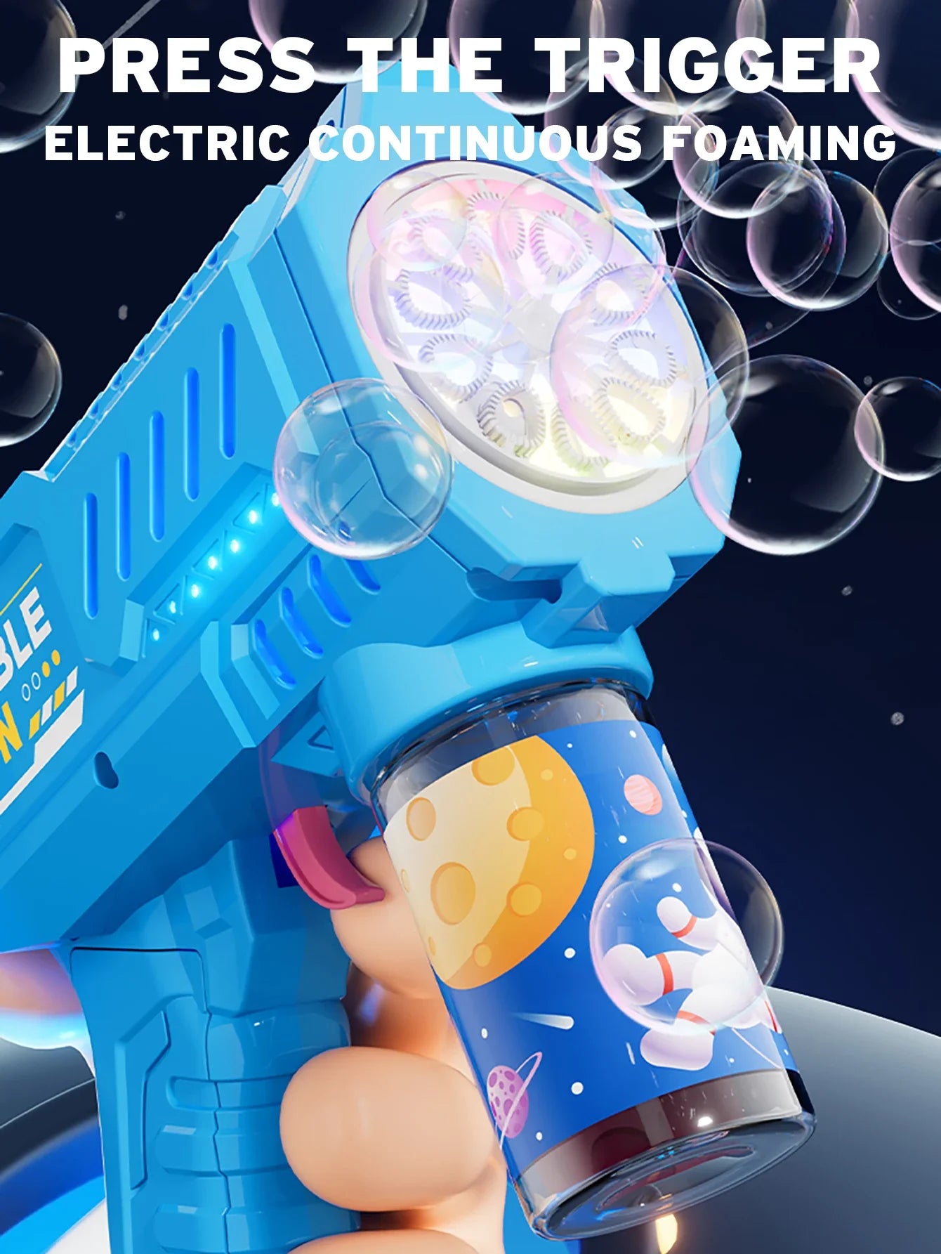 🫧 Automatisk Bubbelmaskin – Raketformad Bubbelpistol med Vätska | Utomhusleksak för Barn 3–6 år