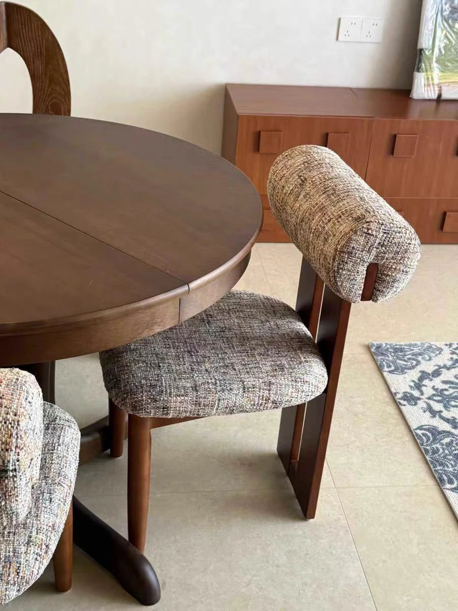 4-pack nordiska matstolar i massivt trä fransk retrostil tygsits Hippo design