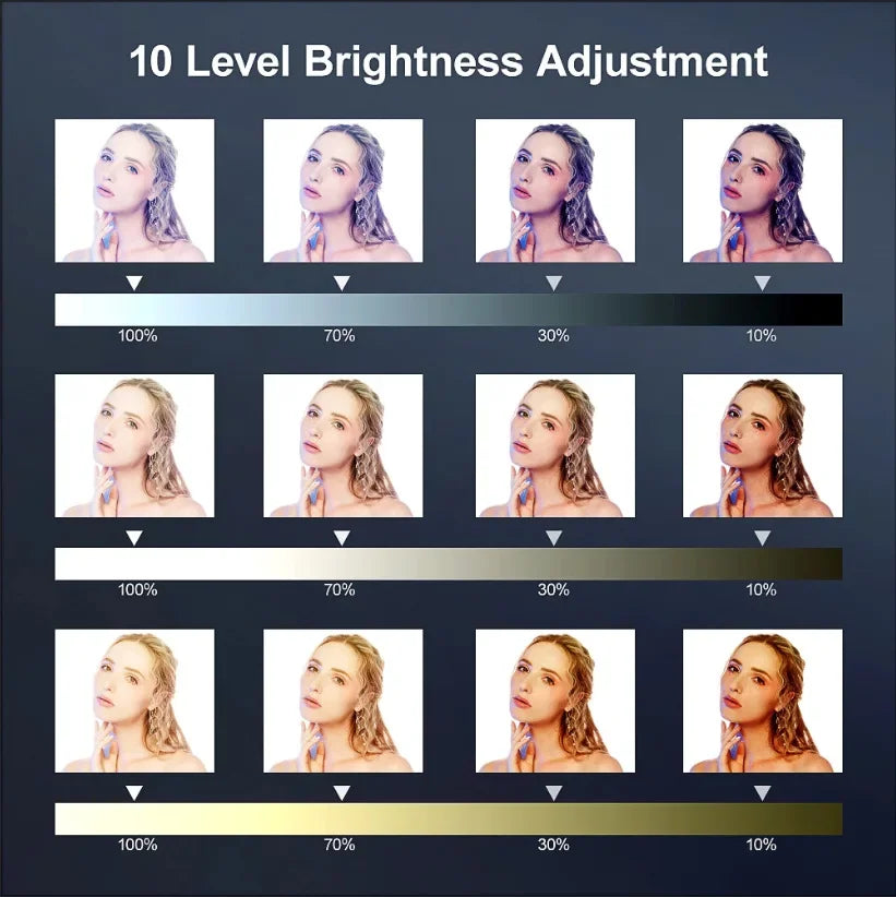 LED Ringljus med Stativ – 16/26/30 cm – USB – 10 Ljuslägen – För Makeup & Video