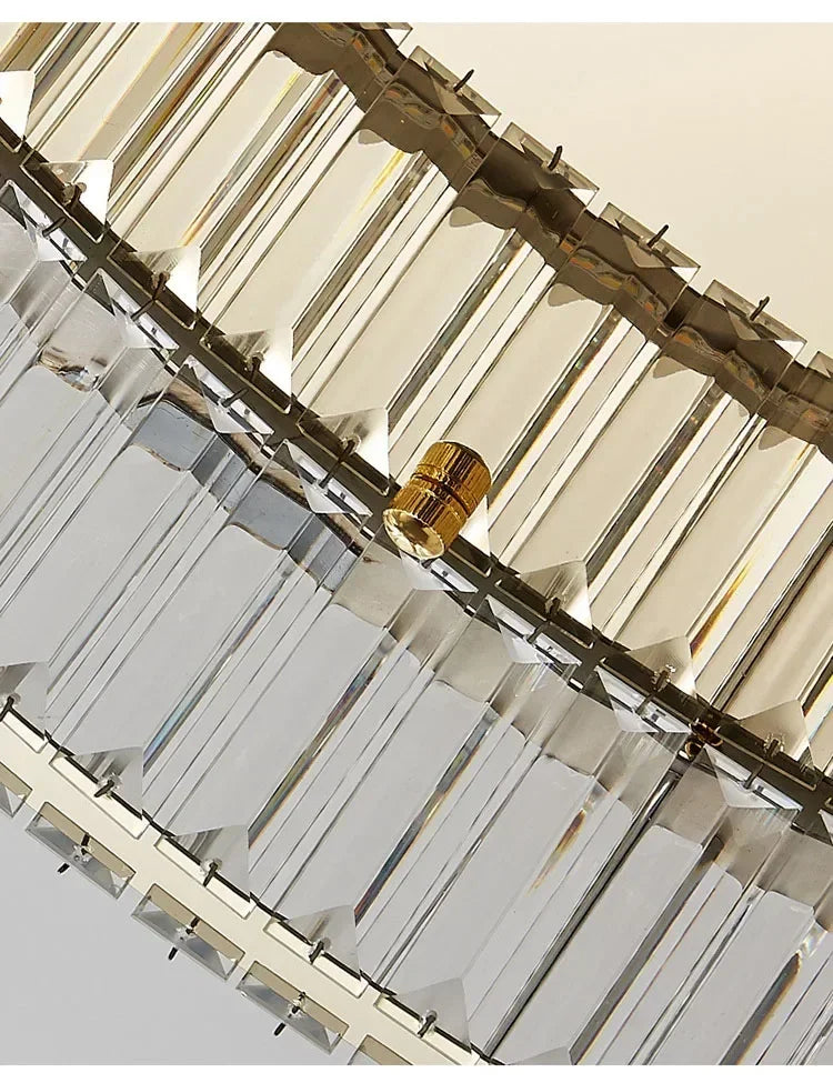 Kristallrund LED-taklampa – Lyxig Design i Guld & Silver för Hemmet