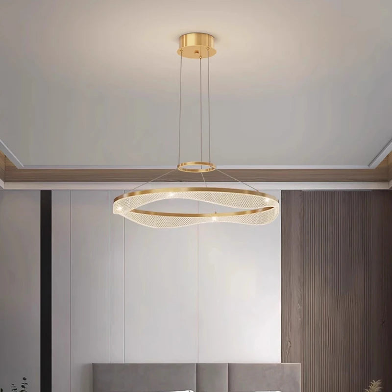 Modern Kristallpendel – Justerbar LED-ljuskrona för Matsal & Vardagsrum