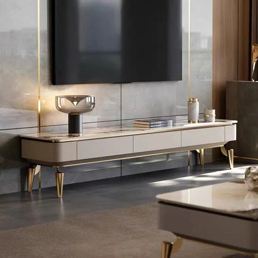 DUTRIEUX TV-bänk – Modern Minimalism med Lyxig Stenfinish