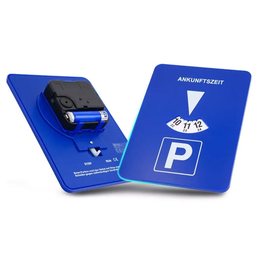 Blå Digital Parkeringsskiva – Automatisk Tidtagning – Stilren & Portabel