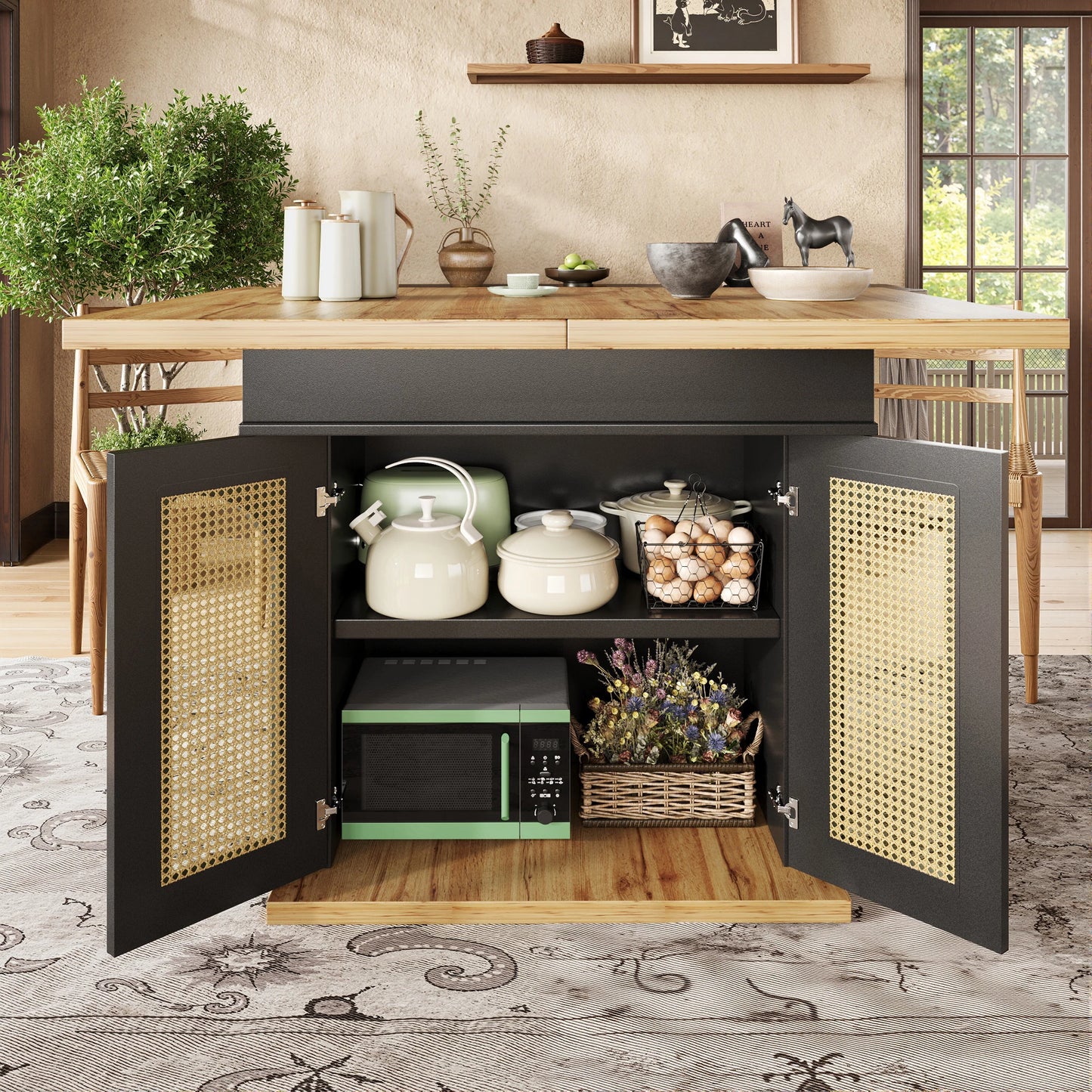 Utdragbart Matbord med Förvaring – Modern Design för Kök & Vardagsrum (110–140 × 80 cm)