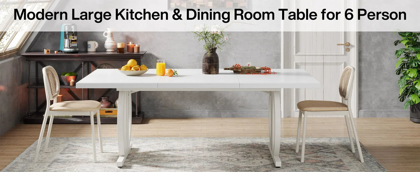 Tribesigns Matbord – Svart Industriell Design för 4–6 Personer (160 cm)