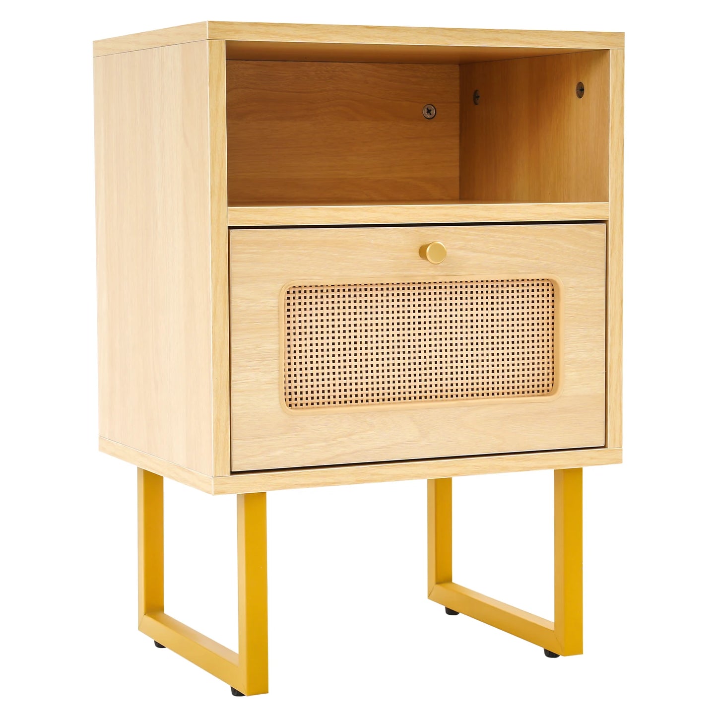 Kompakt Sängbord med Låda – 3 Nivåer & Rullhjul (39 × 29 × 56 cm)