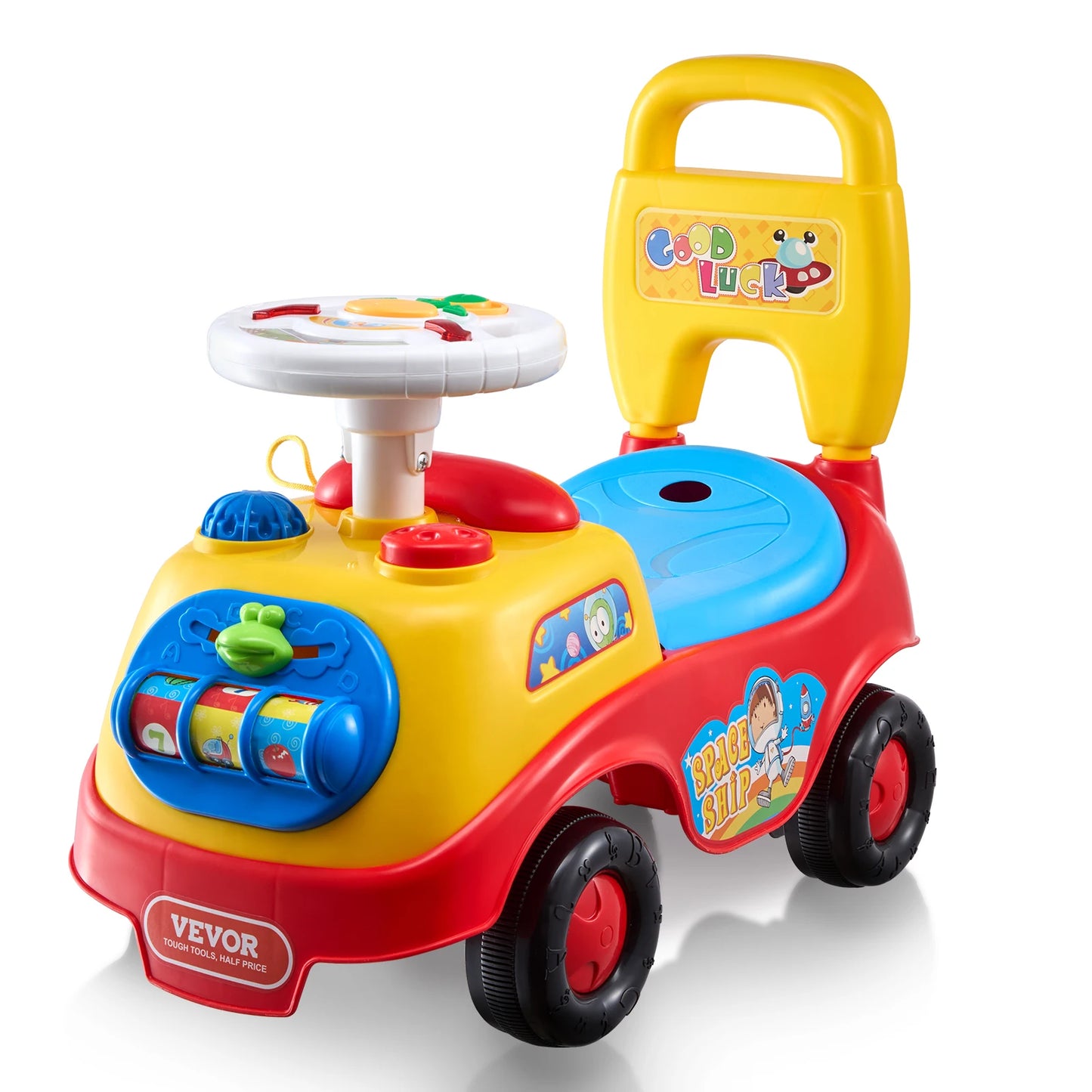🚗 VEVOR Barnbil med Musik – För Barn 1–3 år – Sitt & Kör – Med Förvaring & Ryggstöd