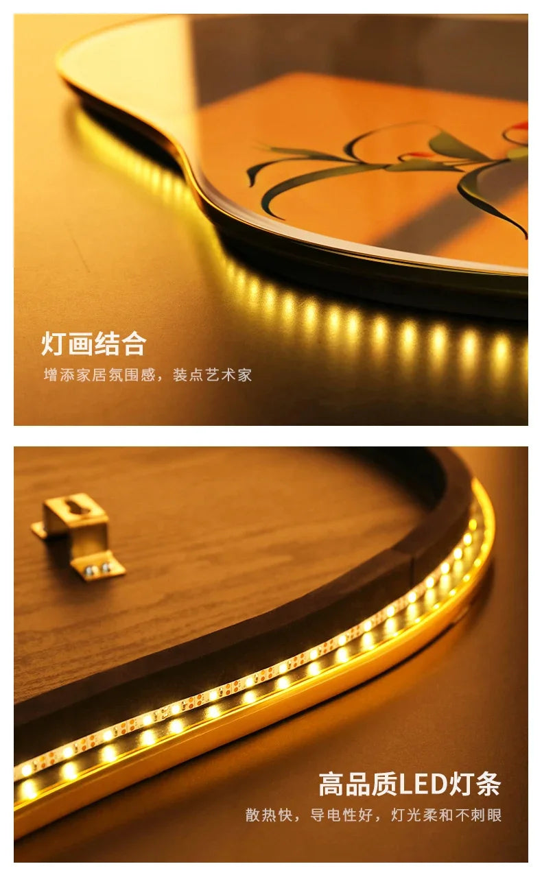 Ny stil vägglampa för vardagsrum – dekorativ målning med växtmotiv för veranda, korridor och hall – väggmonterad lampa med kontakt