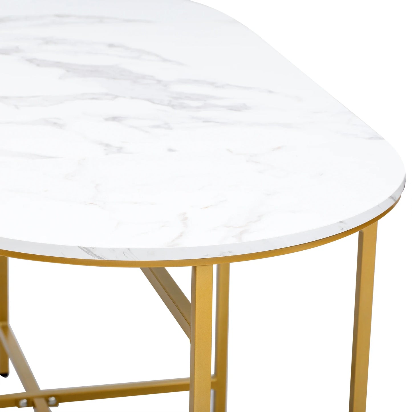 Matgrupp (7 delar) – Ovalt Bord med 4 Små & 2 Stora Pallar