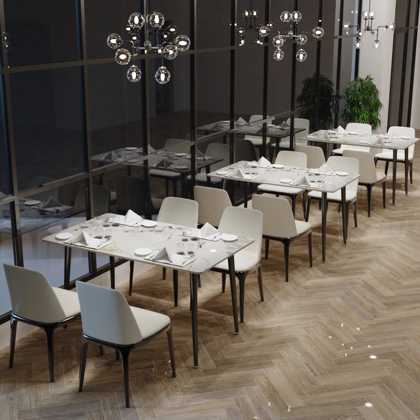 LUVODI Matbord 120 cm – Lyxigt Marmormönster med Metallben för 4–6 Personer