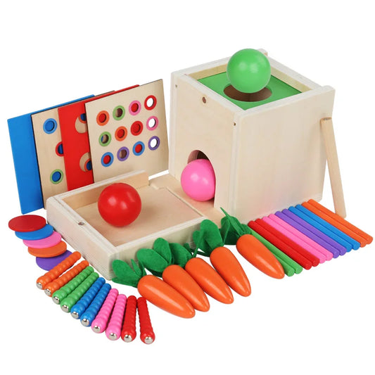 6-i-1 Montessori aktivitetslåda i trä