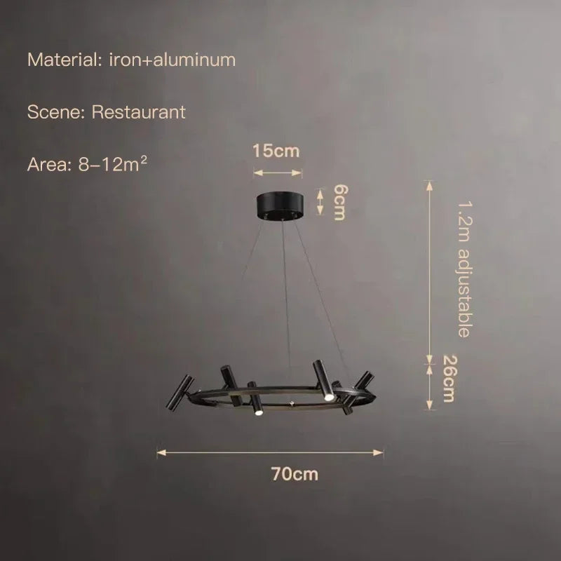 Italiensk Rund Taklampa – Modern Svart Spotlight för Hem & Restaurang