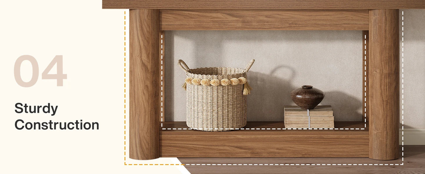 Tribesigns Konsolbord – Rustik Lantstil med Förvaring (160 cm)