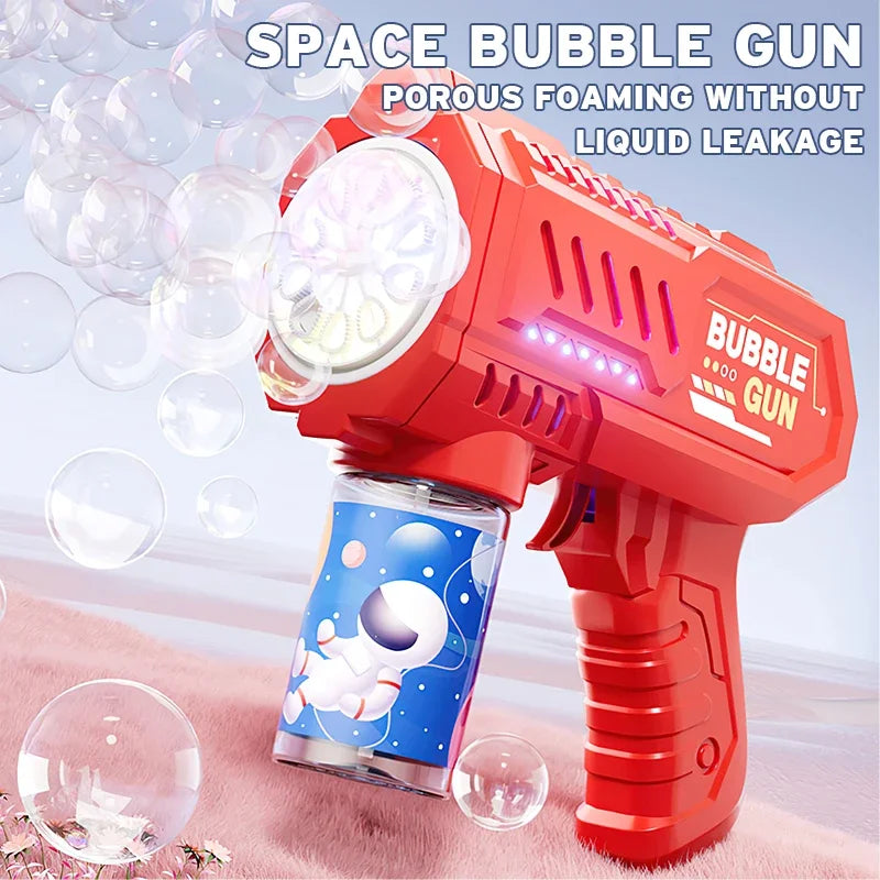 🫧 Automatisk Bubbelmaskin – Raketformad Bubbelpistol med Vätska | Utomhusleksak för Barn 3–6 år