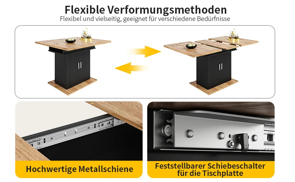 Utdragbart Matbord med Förvaring – 140 × 70 cm för Kök & Vardagsrum