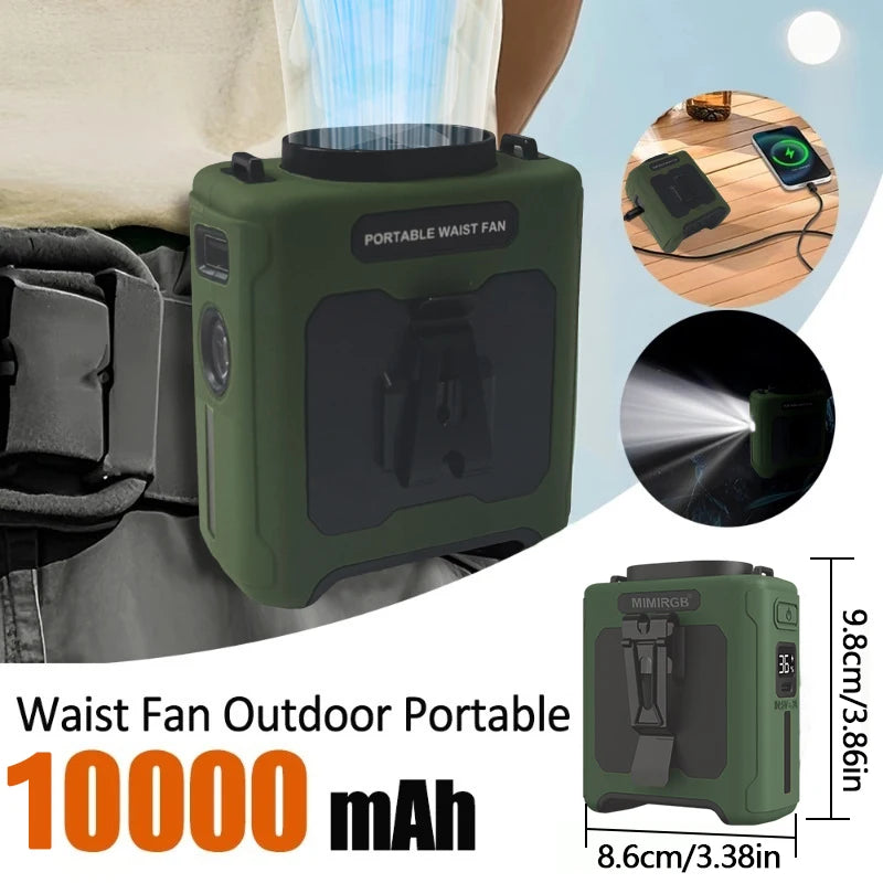 Portabel Midjefläkt 10000mAh