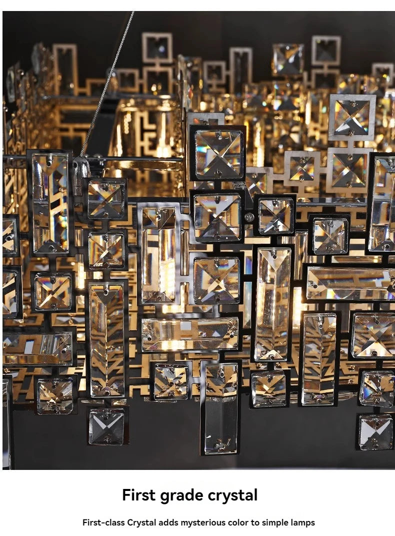 Italian Luxury Crystal Chandelier – Elegant LED Pendant Light for Living Room, Dining Room, Bedroom & Kitchen