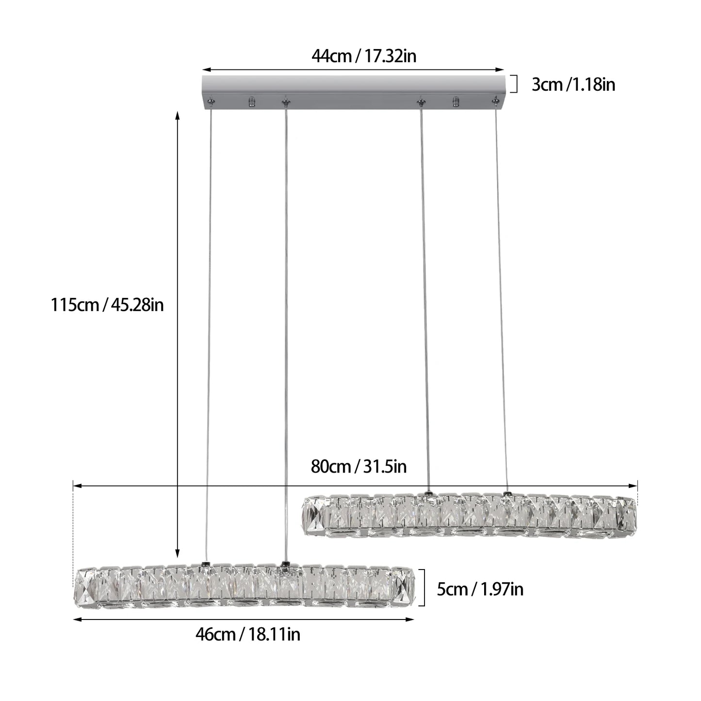 Vetrulus Kristalltaklampa – Modern Lyx i Krom & Kristall