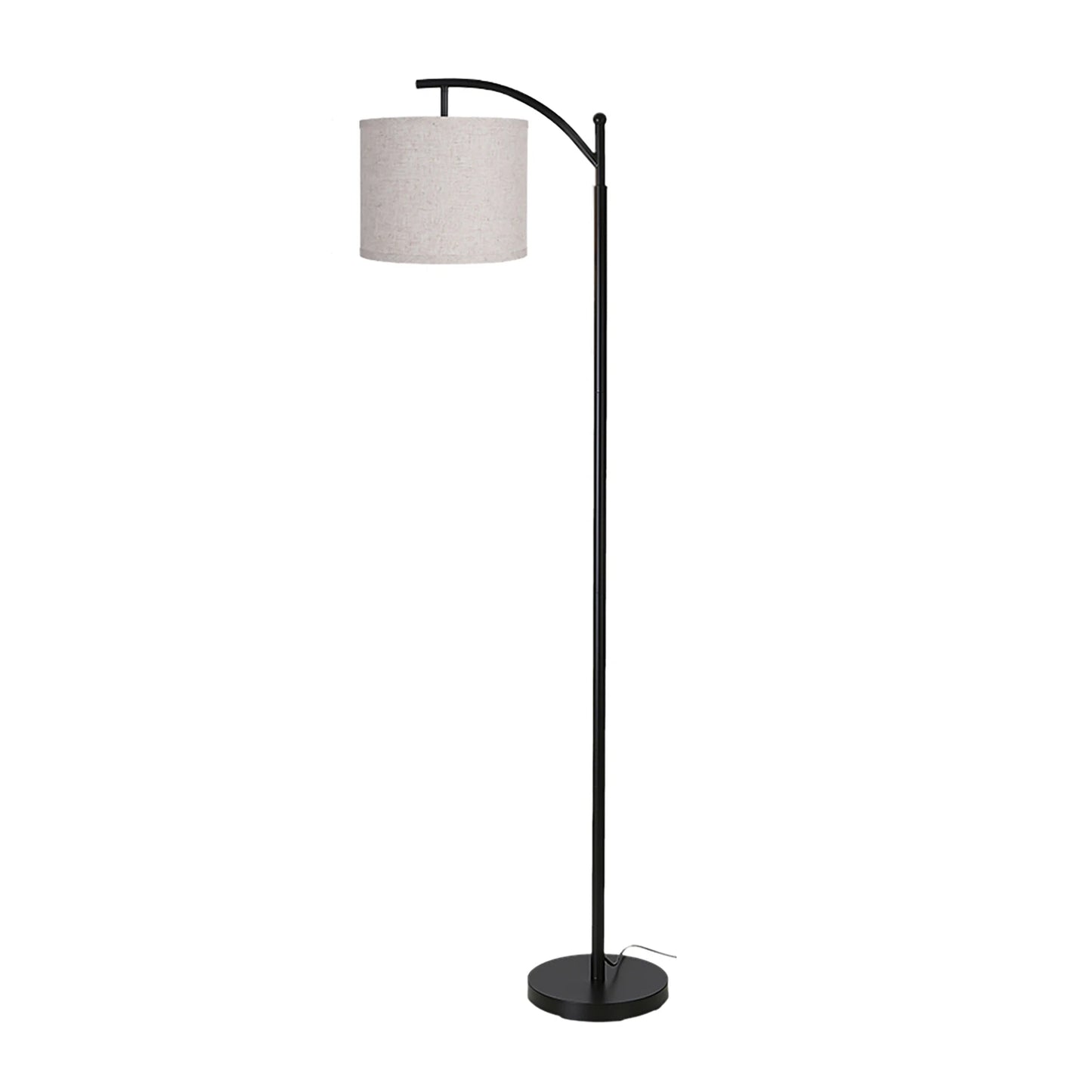 Golvlampa med LED – Bågformad Design & Tygskärm (160 cm)