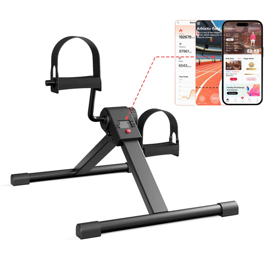 Superun Pedaltränare – Mini motionscykel med LCD-skärm och appanslutning