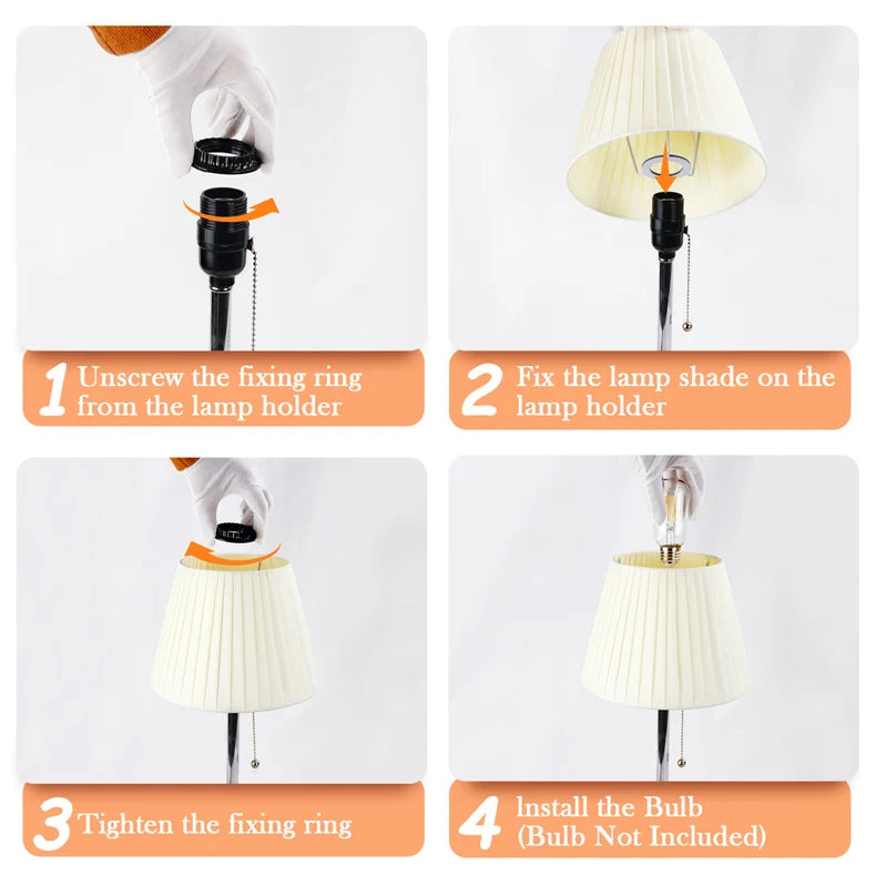 LED Sängbordslampa med USB-C-laddningsport – Modern bordslampa med tygskärm och dragströmbrytare