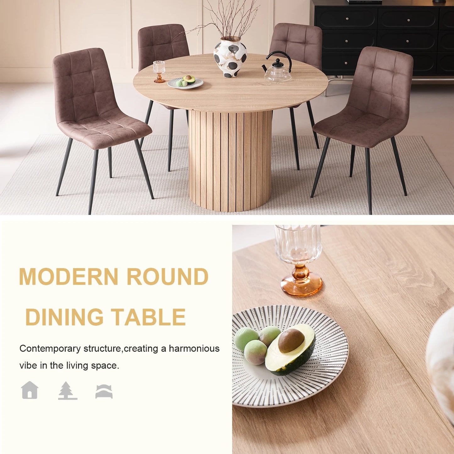 EGOONM Runt Matbord – Nordisk Design för 4–6 Personer (Ø 120 cm)