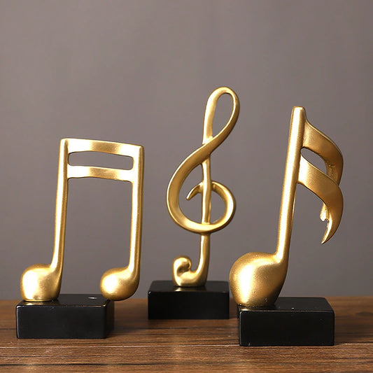 🎵 JETTING Musiknot Dekoration i Resin – Konstnärlig Ornament för Hem & Kontor