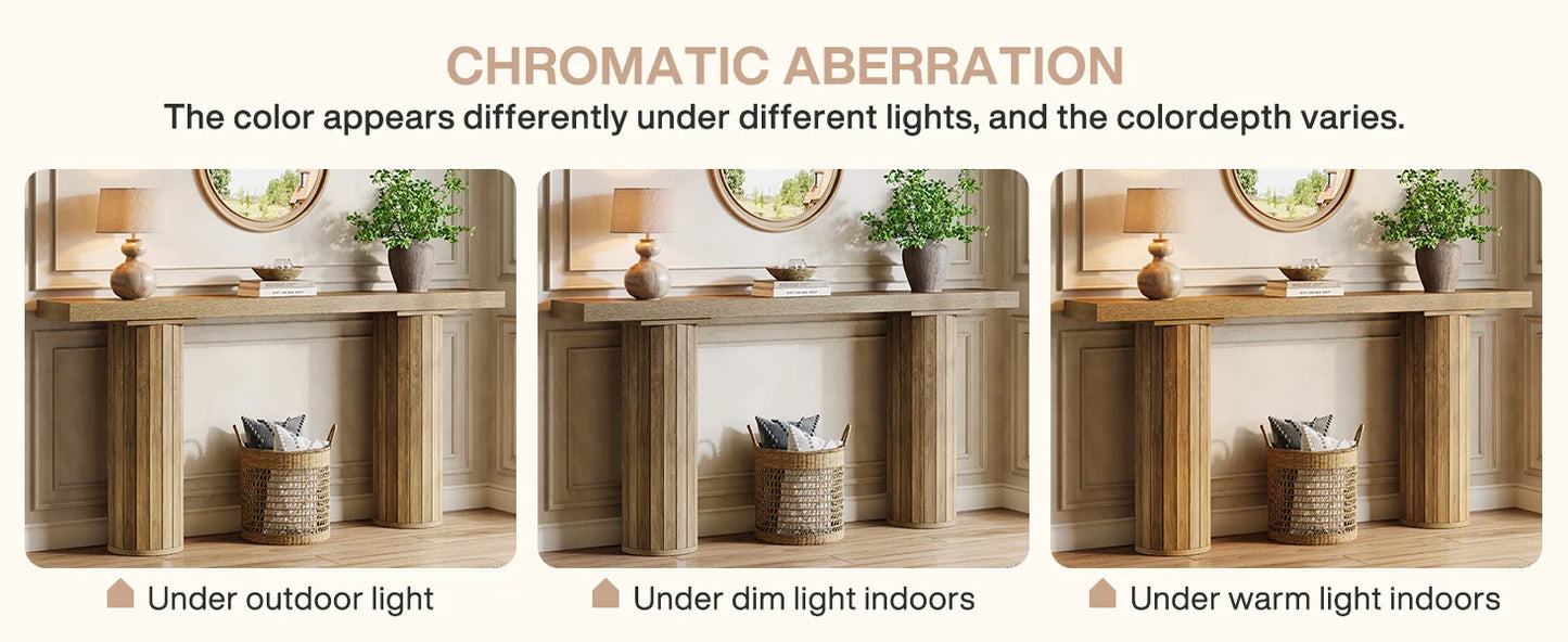 Tribesigns 160 cm lantligt konsolbord – extra långt träbord för hall, vardagsrum eller bakom soffan