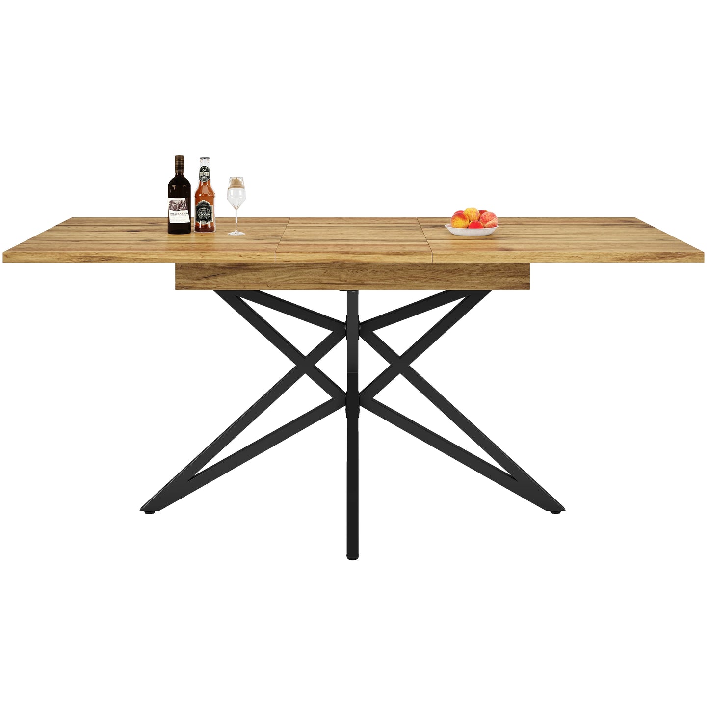 🍽️ Utdragbart Matbord 120–160 cm – Modern Design med Stjärnformade Ben