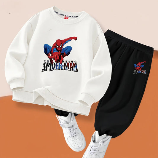 🕷️ Sportigt Barnset för Pojkar – Spiderman Design – Vårkollektion – 2-delad Tröja & Byxor