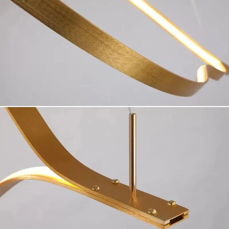 Postmodern Vågformad Taklampa – LED Pendellampa med Fjärrkontroll – För Utställning, Vardagsrum & Butik