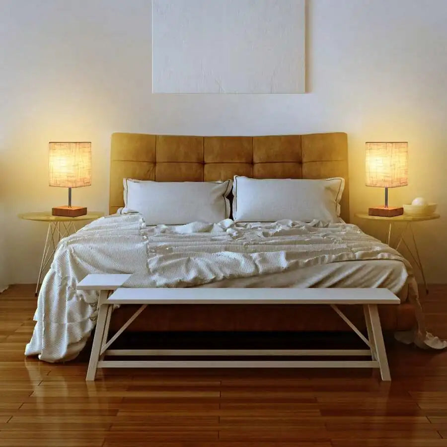 2-pack LED Bordslampor med USB & Type-C – Touchstyrning & Snabbladdning